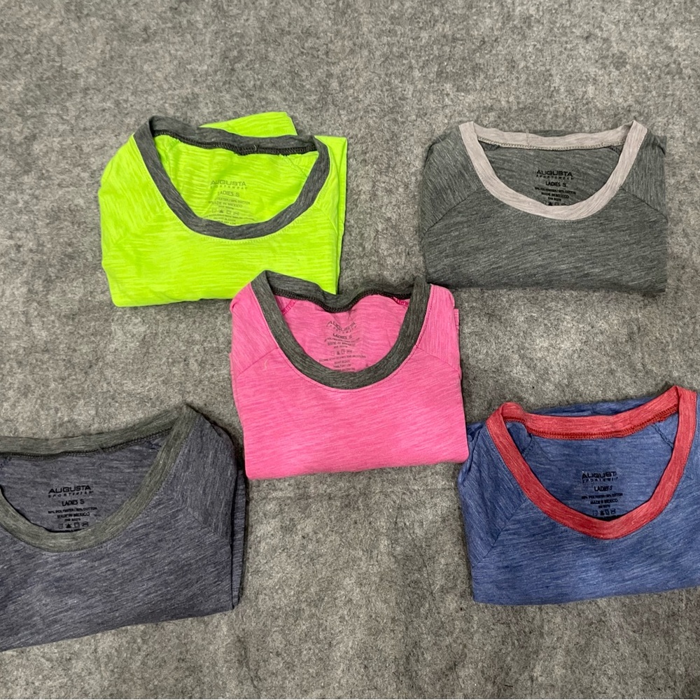 Augusta Sportswear Shirt Womens Small (5) Raglan Stripe Short Sleeve Jersey Tee